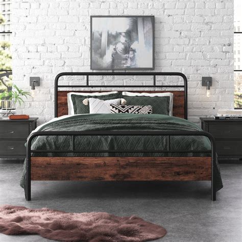 steel box bed images|wayfair metal beds.